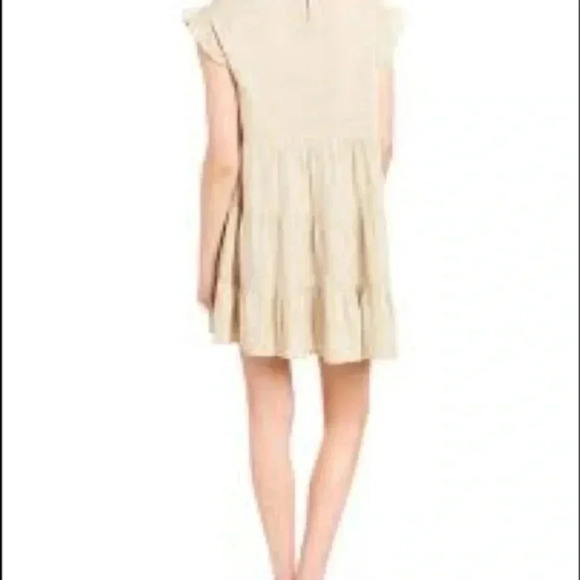 Adyson Parker black linen blend tiered shift dress Small - Picture 3 of 9